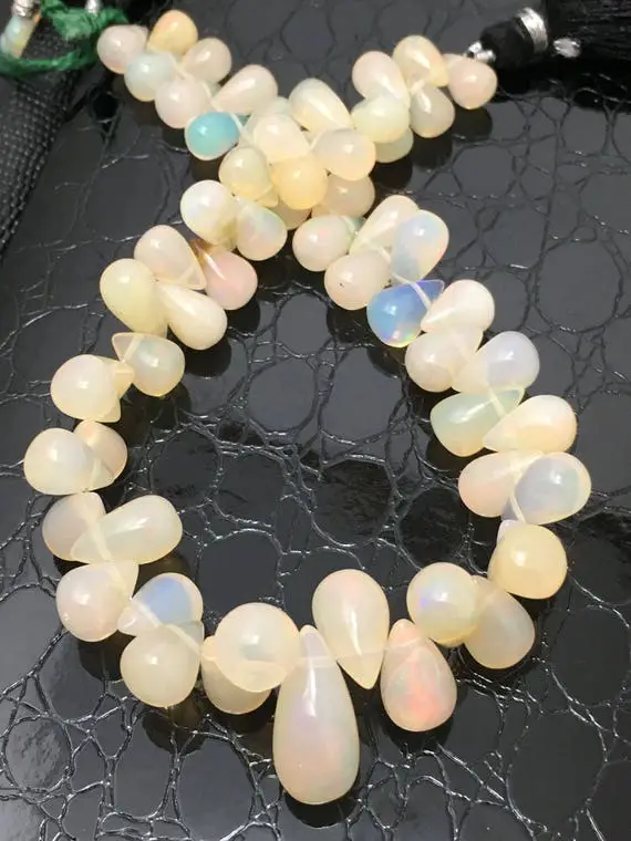 Ethiopian Opal Smooth Side Drill Drops  Mm 8"/welo Opal Beads/ethiopian Opal Beads/fire Opal Beads