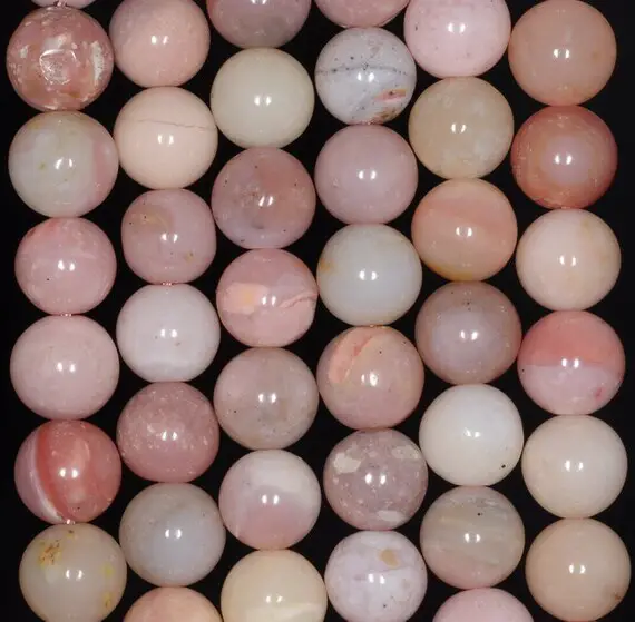 10-11mm Pink Opal Gemstone Grade A Round Loose Beads 7.5 Inch Half Strand (80003463-a77)