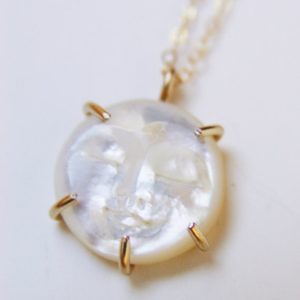 Shop Gemstone & Crystal Necklaces! Pearl Moon Face Gold Necklace. MAN In The MOON Pearl Necklace | Natural genuine Gemstone necklaces. Buy crystal jewelry, handmade handcrafted artisan jewelry for women.  Unique handmade gift ideas. #jewelry #beadednecklaces #beadedjewelry #gift #shopping #handmadejewelry #fashion #style #product #necklaces #affiliate #ad