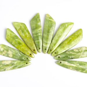 Shop Peridot Pendants! 2 Pcs – 44x11x5MM Peridot Pendant Chartreuse Triangle Flat Back Genuine Natural Drilled Cabochon (116850) | Natural genuine Peridot pendants. Buy crystal jewelry, handmade handcrafted artisan jewelry for women.  Unique handmade gift ideas. #jewelry #beadedpendants #beadedjewelry #gift #shopping #handmadejewelry #fashion #style #product #pendants #affiliate #ad
