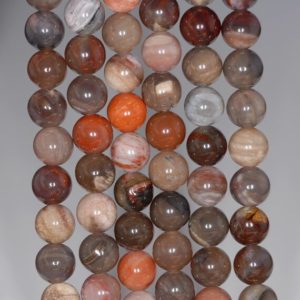 Shop Petrified Wood Beads! 8mm Petrified Wood Agate Gemstone Grade AA Dark Brown Round 8mm Loose Beads 15 inch Full Strand LOT 1,2,6,12 and 50 (80000391-785) | Natural genuine round Petrified Wood beads for beading and jewelry making.  #jewelry #beads #beadedjewelry #diyjewelry #jewelrymaking #beadstore #beading #affiliate #ad