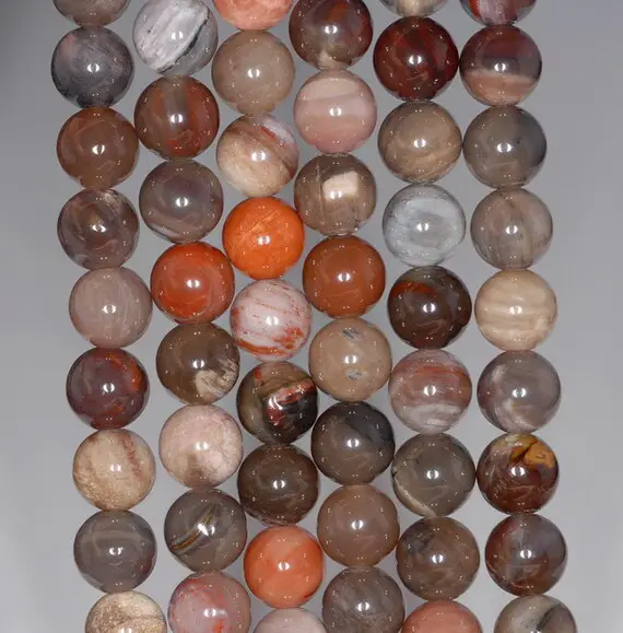8mm Petrified Wood Agate Gemstone Grade Aa Dark Brown Round 8mm Loose Beads 15 Inch Full Strand Lot 1,2,6,12 And 50 (80000391-785)