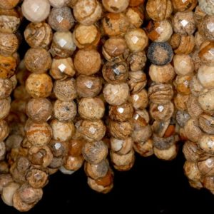 Shop Picture Jasper Faceted Beads! 12mm Picture Jasper Gemstone Grade AA Faceted Round Loose Beads 15 inch Full Strand (90190647-710B) | Natural genuine faceted Picture Jasper beads for beading and jewelry making.  #jewelry #beads #beadedjewelry #diyjewelry #jewelrymaking #beadstore #beading #affiliate #ad