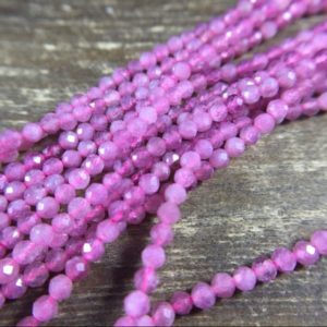 Shop Pink Tourmaline Beads! 2mm Micro Faceted Tourmaline Beads Pink Tourmaline Beads Tiny Small Tourmaline Crystal Gemstone Beads Jewelry Beads 15.5" Full Strand | Natural genuine beads Pink Tourmaline beads for beading and jewelry making.  #jewelry #beads #beadedjewelry #diyjewelry #jewelrymaking #beadstore #beading #affiliate #ad