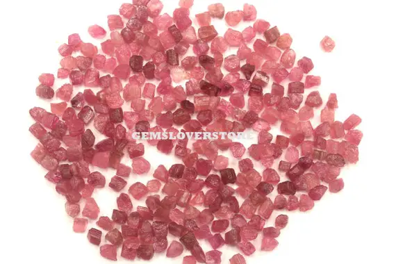 50 Pieces Pink Tourmaline 2-4 Mm Raw, Genuine Natural Pink Tourmaline Gemstone Rough, Loose Gemstone Rough Tourmaline, Tiny Pink Color Raw