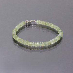 Shop Prehnite Bracelets! Natural Prehnite Beaded Bracelet, 5.5mm-6mm Prehnite Faceted Rondelle Beads Bracelet,Prehnite Gemstone Bracelet, Handmade Statement Bracelet | Natural genuine Prehnite bracelets. Buy crystal jewelry, handmade handcrafted artisan jewelry for women.  Unique handmade gift ideas. #jewelry #beadedbracelets #beadedjewelry #gift #shopping #handmadejewelry #fashion #style #product #bracelets #affiliate #ad