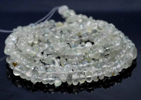 5-6mm  Prehnite Gemstone Pebble Nugget Chip Loose Beads 34 Inch  (80002096-a12)