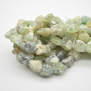 Shop Prehnite Chip & Nugget Beads! Raw Natural Prehnite Semi-precious Gemstone Chunky Nugget Beads – 12mm – 15mm x 15mm – 20mm – 15" strand | Natural genuine chip Prehnite beads for beading and jewelry making.  #jewelry #beads #beadedjewelry #diyjewelry #jewelrymaking #beadstore #beading #affiliate #ad
