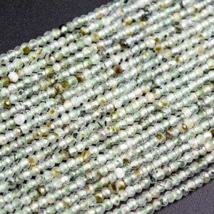 Shop Prehnite Faceted Beads! 3x2MM Prehnite Beads Grade A Genuine Natural Gemstone Full Strand Faceted Rondelle Loose Beads 15" Bulk Lot Options (117850-3980) | Natural genuine faceted Prehnite beads for beading and jewelry making.  #jewelry #beads #beadedjewelry #diyjewelry #jewelrymaking #beadstore #beading #affiliate #ad