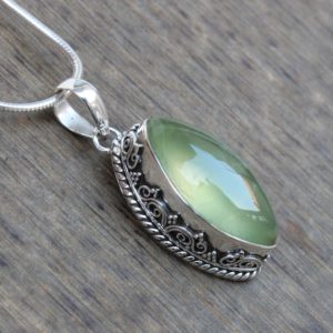 Shop Prehnite Pendants! Prehnite Necklace, Sterling Silver Jewelry, Gift For Her, Natural Green Prehnite Handmade Pendant, Statement Jewelry, stone of prophecy | Natural genuine Prehnite pendants. Buy crystal jewelry, handmade handcrafted artisan jewelry for women.  Unique handmade gift ideas. #jewelry #beadedpendants #beadedjewelry #gift #shopping #handmadejewelry #fashion #style #product #pendants #affiliate #ad
