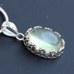 Shop Prehnite Pendants! Prehnite Necklace, Sterling Silver Jewelry, Gift For Her, natural Green Prehnite Pendant, Statement Jewelry, stone of prophecy, Lucky Stone | Natural genuine Prehnite pendants. Buy crystal jewelry, handmade handcrafted artisan jewelry for women.  Unique handmade gift ideas. #jewelry #beadedpendants #beadedjewelry #gift #shopping #handmadejewelry #fashion #style #product #pendants #affiliate #ad
