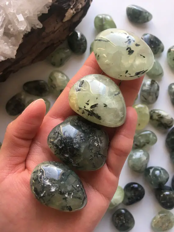 Prehnite Tumbled Stone, Mini Tumbled Stone, Tumbled Prehnite, Prehnite, Tumble Crystal, Prehnite Chips, Natural Prehnite, Tumbled Epidote