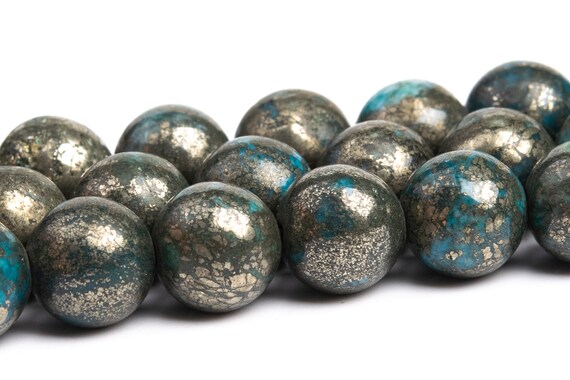 8mm Aqua Blue Pyrite Beads Grade Aaa Natural Gemstone  Round Loose Beads 15.5" / 7.5" Bulk Lot Options (104592 )