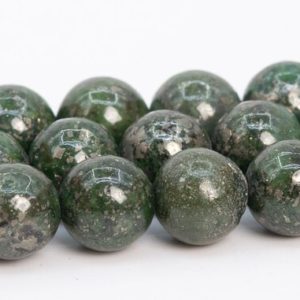 Shop Pyrite Round Beads! 8MM Green Pyrite Beads Grade AAA Natural Gemstone  Round Loose Beads 15.5" / 7.5" Bulk Lot Options (102300) | Natural genuine round Pyrite beads for beading and jewelry making.  #jewelry #beads #beadedjewelry #diyjewelry #jewelrymaking #beadstore #beading #affiliate #ad
