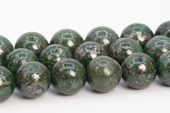 8mm Green Pyrite Beads Grade Aaa Natural Gemstone  Round Loose Beads 15.5" / 7.5" Bulk Lot Options (102300)