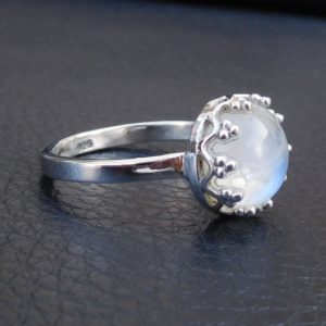 Shop Rainbow Moonstone Rings! Moonstone Ring, Natural Rainbow Moonstone Ring, 925 Sterling Silver Natural Moonstone Ring, Gorgeous Moonstone Ring, Customize Ring-U269 | Natural genuine Rainbow Moonstone rings, simple unique handcrafted gemstone rings. #rings #jewelry #shopping #gift #handmade #fashion #style #affiliate #ad