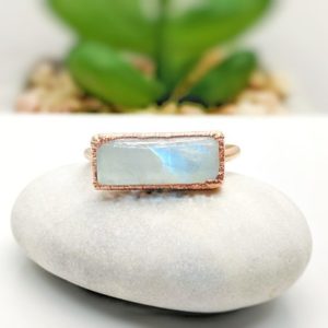 Shop Rainbow Moonstone Rings! Rainbow Moonstone ring, June birthstone, Natural Moonstone jewelry, Statement ring, Cocktail ring, Birthstone jewelry, Unique gift for her | Natural genuine Rainbow Moonstone rings, simple unique handcrafted gemstone rings. #rings #jewelry #shopping #gift #handmade #fashion #style #affiliate #ad