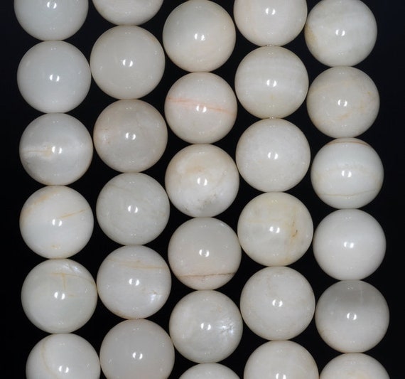 12mm Milky White Rainbow Moonstone Gemstone Grade Ab Round Loose Beads 7.5 Inch Half Strand (80000859 H-a78)