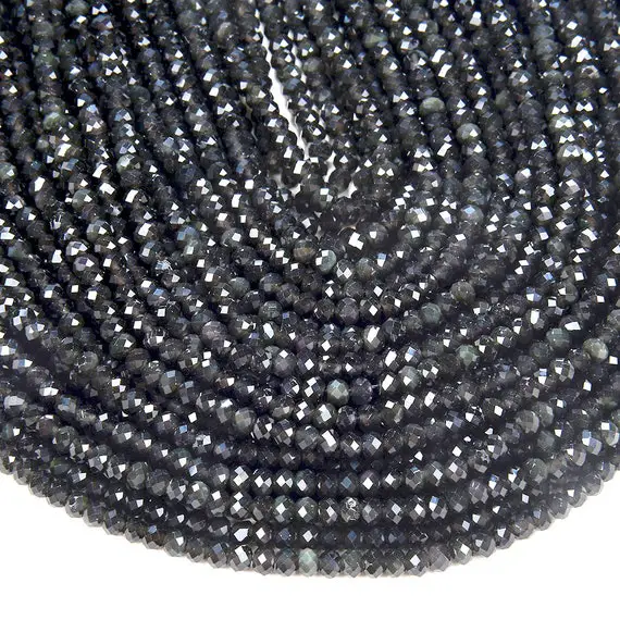 4x3mm Natural Rainbow Obsidian Gemstone Grade A Micro Faceted Rondelle Loose Beads Bulk Lot 1,2,6,12 And 50 (p36)