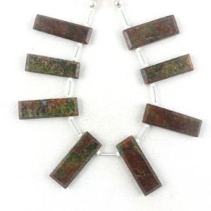 Shop Rainforest Jasper Faceted Beads! AAA Quality 1 Strand Natural Rhyolite Jasper,faceted Rhyolite jasper,Jasper Rectangle Shape,Jasper,7×23-9×25.5mm,Jasper Stone,Beads,Rhyolite | Natural genuine faceted Rainforest Jasper beads for beading and jewelry making.  #jewelry #beads #beadedjewelry #diyjewelry #jewelrymaking #beadstore #beading #affiliate #ad