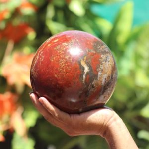 Large Beautiful 155MM Red Jasper Stone Healing Crystal Charged Reiki Aura Metaphysical Power Sphere Ball | Natural genuine stones & crystals in various shapes & sizes. Buy raw cut, tumbled, or polished gemstones for making jewelry or crystal healing energy vibration raising reiki stones. #crystals #gemstones #crystalhealing #crystalsandgemstones #energyhealing #affiliate #ad
