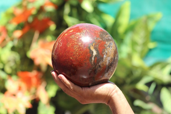 Large Beautiful 155mm Red Jasper Stone Healing Crystal Charged Reiki Aura Metaphysical Power Sphere Ball