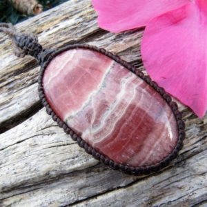 Shop Rhodochrosite Necklaces! Rhodocrosite macrame necklace, rhodocrosite meaning, romantic jewelry, hippy necklace, healing crystals, 50th birthday gift, | Natural genuine Rhodochrosite necklaces. Buy crystal jewelry, handmade handcrafted artisan jewelry for women.  Unique handmade gift ideas. #jewelry #beadednecklaces #beadedjewelry #gift #shopping #handmadejewelry #fashion #style #product #necklaces #affiliate #ad