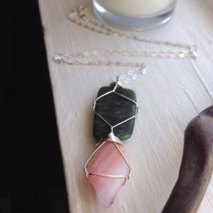 Shop Rhodochrosite Pendants! Silver Rhodochrosite Necklace – Serephinite Necklace – Best Friend Crystal Pendant Gift – Silver Wire Wrapped Womans Pendant – Best Friend | Natural genuine Rhodochrosite pendants. Buy crystal jewelry, handmade handcrafted artisan jewelry for women.  Unique handmade gift ideas. #jewelry #beadedpendants #beadedjewelry #gift #shopping #handmadejewelry #fashion #style #product #pendants #affiliate #ad