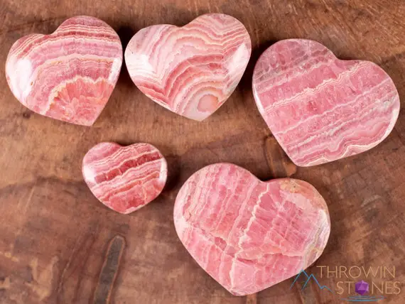 Rhodochrosite Crystal Heart - Aa Grade Banded - Self Care, Mom Gift, Home Decor, Healing Crystals And Stones, E1944