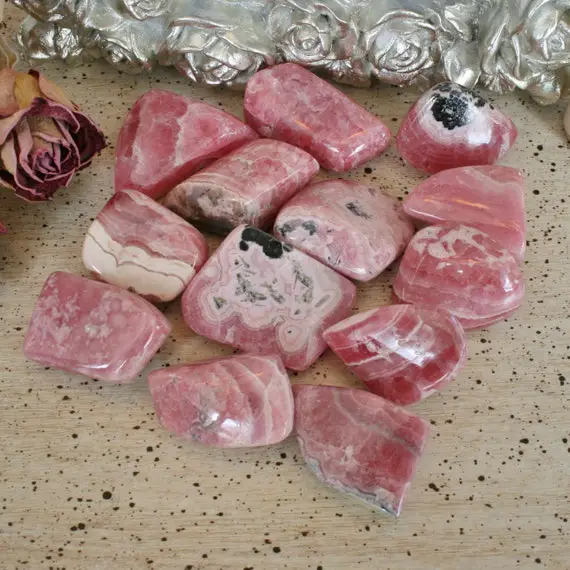 Rhodochrosite Polished, Hand Polished Rhodochrosite From Argentina, Stones For The Heart Chakra, T6