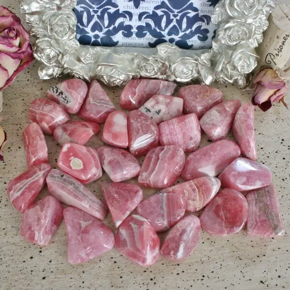 Rhodochrosite Polished, Hand Polished Rhodochrosite From Argentina, Stones For The Heart Chakra, T4