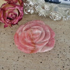 Shop Rhodochrosite Shapes! Rhodochrosite Rose Carving, Hands Carved Flower from Capilitas, Argentina, 2.11"1.83"x0.80" | Natural genuine stones & crystals in various shapes & sizes. Buy raw cut, tumbled, or polished gemstones for making jewelry or crystal healing energy vibration raising reiki stones. #crystals #gemstones #crystalhealing #crystalsandgemstones #energyhealing #affiliate #ad