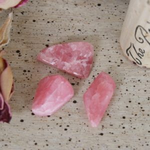 Rhodochrosite Tumbled Stones, Set of 3 from Argentina. Heart Chakra Stones, T1 | Natural genuine stones & crystals in various shapes & sizes. Buy raw cut, tumbled, or polished gemstones for making jewelry or crystal healing energy vibration raising reiki stones. #crystals #gemstones #crystalhealing #crystalsandgemstones #energyhealing #affiliate #ad