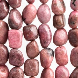Shop Rhodonite Chip & Nugget Beads! 32-40 / 16-20 Pcs – 8-10MM Rhodonite Beads Grade AAA Genuine Natural Pebble Nugget Gemstone Loose Beads (108033) | Natural genuine chip Rhodonite beads for beading and jewelry making.  #jewelry #beads #beadedjewelry #diyjewelry #jewelrymaking #beadstore #beading #affiliate #ad