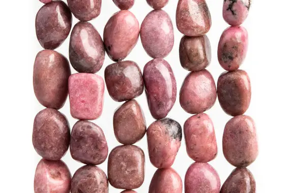 Genuine Natural Rhodonite Gemstone Beads 8-10mm Pink Pebble Nugget Aaa Quality Loose Beads (108033)