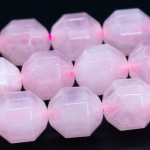 Shop Rose Quartz Faceted Beads! 10x9MM Rose Quartz Beads Faceted Bicone Barrel Drum Grade AA Genuine Natural Gemstone Loose Beads 15" / 7.5" Bulk Lot Options (115639) | Natural genuine faceted Rose Quartz beads for beading and jewelry making.  #jewelry #beads #beadedjewelry #diyjewelry #jewelrymaking #beadstore #beading #affiliate #ad