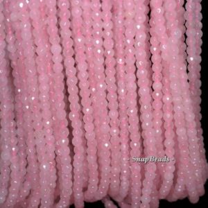 Shop Rose Quartz Faceted Beads! 2mm Rose Quartz Gemstone Micro Faceted Round 2mm Loose Beads 15.5 inch Full Strand (90181585-107-2g) | Natural genuine faceted Rose Quartz beads for beading and jewelry making.  #jewelry #beads #beadedjewelry #diyjewelry #jewelrymaking #beadstore #beading #affiliate #ad