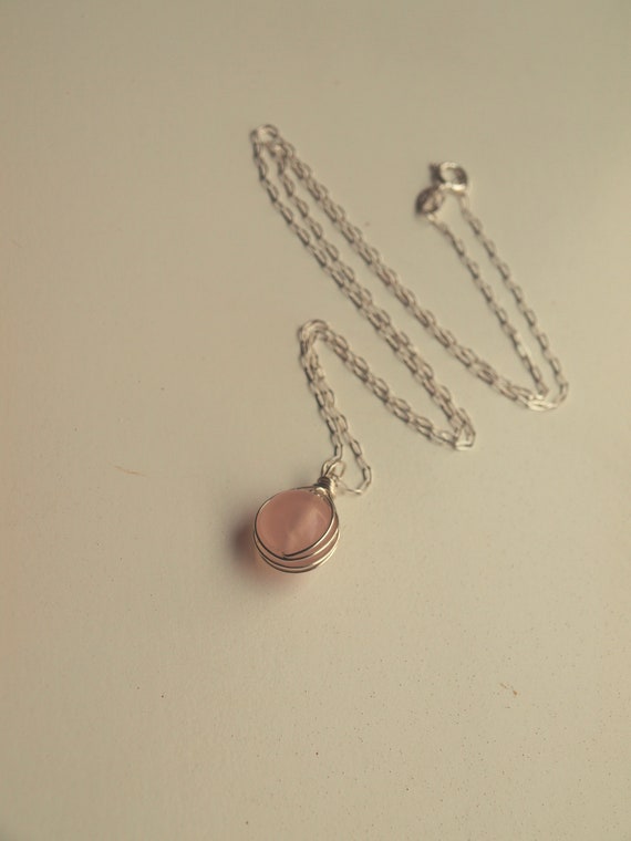 Rose Quartz Necklace Small Pink Necklace Dainty Healing Crystal Necklace Small Orange Crystal Necklace Gift For Friend Silver Gold