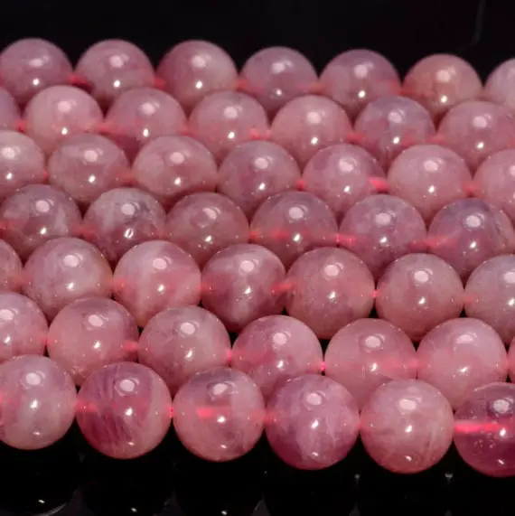 Genuine Natural Madagascar Rose Quartz Gemstone Grade Aaa Purple Pink 5mm 6mm 7mm 8mm 9mm 10mm 11mm 12mm Round Beads Half Strand (a214)