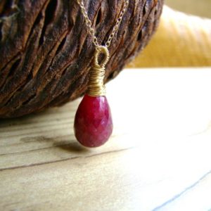 Shop Ruby Pendants! Natural Red Ruby pendant.  14k gold. Indian Ruby Necklace.  Wire wrapped. Burgundy ruby.  Teardrop ruby stone. July birthstone | Natural genuine Ruby pendants. Buy crystal jewelry, handmade handcrafted artisan jewelry for women.  Unique handmade gift ideas. #jewelry #beadedpendants #beadedjewelry #gift #shopping #handmadejewelry #fashion #style #product #pendants #affiliate #ad