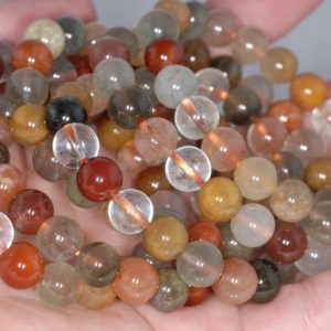 Shop Rutilated Quartz Round Beads! 7-8mm Rainbow Rutilated Quartz Gemstone Garde AA Round Loose Beads 7 inch Half Strand LOT 1,2,6, and 12 (80001623-145) | Natural genuine round Rutilated Quartz beads for beading and jewelry making.  #jewelry #beads #beadedjewelry #diyjewelry #jewelrymaking #beadstore #beading #affiliate #ad