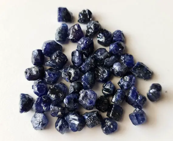 10-12mm Blue Sapphire Rough, Raw Sapphire Gemstone, Natural Blue Sapphire Stones, Loose Raw Blue Sapphire (5pcs To 10pcs Options) - Pdg325
