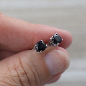 Shop Sapphire Earrings! Blue Sapphire Stud Earrings (Sterling Silver) – Natural Faceted Gemstone Studs – 5 or 6 mm | Natural genuine Sapphire earrings. Buy crystal jewelry, handmade handcrafted artisan jewelry for women.  Unique handmade gift ideas. #jewelry #beadedearrings #beadedjewelry #gift #shopping #handmadejewelry #fashion #style #product #earrings #affiliate #ad