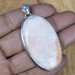Shop Scolecite Pendants! Scolecite 925 Sterling Silver Gemstone Oval Shape Pendant ~ Handmade Jewelry ~ Natural Stone ~ Gemstone Pendant ~ Gift For Anniversary | Natural genuine Scolecite pendants. Buy crystal jewelry, handmade handcrafted artisan jewelry for women.  Unique handmade gift ideas. #jewelry #beadedpendants #beadedjewelry #gift #shopping #handmadejewelry #fashion #style #product #pendants #affiliate #ad