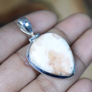 Shop Scolecite Jewelry! Scolecite 925 Sterling Silver Gemstone Pendant | Natural genuine Scolecite jewelry. Buy crystal jewelry, handmade handcrafted artisan jewelry for women.  Unique handmade gift ideas. #jewelry #beadedjewelry #beadedjewelry #gift #shopping #handmadejewelry #fashion #style #product #jewelry #affiliate #ad