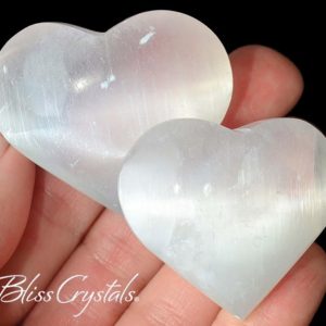 Shop Selenite Shapes! 1 SELENITE HEART Polished Stone Crystal #SL32 | Natural genuine stones & crystals in various shapes & sizes. Buy raw cut, tumbled, or polished gemstones for making jewelry or crystal healing energy vibration raising reiki stones. #crystals #gemstones #crystalhealing #crystalsandgemstones #energyhealing #affiliate #ad