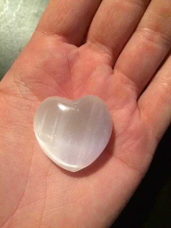 Selenite Heart - Small Selenite Crystal Heart - Healing Crystal Heart - White Crystal Heart - Heart Gemstone - Mini Crystal Heart Gift