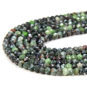 Shop Seraphinite Beads! 3X2MM Natural Russian Seraphinite Gemstone Micro Faceted Rondelle Loose Beads (P35) | Natural genuine faceted Seraphinite beads for beading and jewelry making.  #jewelry #beads #beadedjewelry #diyjewelry #jewelrymaking #beadstore #beading #affiliate #ad