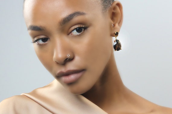 Breathtaking Smoky Quartz Earrings · Long Gold Earrings · Teardrop Earrings · Earrings For Women · Brown Boho Earrings