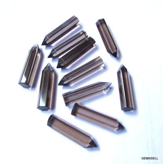 20x5mm Smoky Quartz Pencil Faceted Aaa Quality Gemstone, Smoky Point Faceted Pencil Gemstone